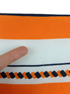 Vintage 70s Mod Psychedelic Hippie Minimalist Bright Orange & Navy Blue Large Square Bandana Neck Tie Scarf with Hand-Rolled Hem