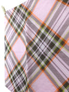 Vintage 00s Y2K Preppy Mod Academia Style Plaid Check Print Pastel Pink & Brown Small Square Bandana Neck Tie Scarf