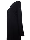 Vintage 80s Minimalist Avant-Garde Chic Classic Black Basic Long Sleeve Floor Length Maxi Dress | Size M