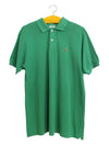 Vintage 80s Lacoste Branded Logo Streetwear Utility Preppy Academia Green Solid Basic Collared 1/4 Button Up Short Sleeve Cotton Polo Shirt | Men’s Size M-L | Men’s Size M-L | Women’s Size L-XL