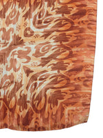Vintage 90s Silk Bohemian Abstract Patterned Rust Orange Square Bandana Neck Tie Scarf