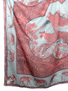 Vintage 90s Safari Style Red & Grey Leopard Animal Print Extra Large Rectangular Bandana Scarf