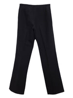 Vintage 90s Y2K Preppy Formal Black Basic Mid-Rise Straight Leg Dress Trouser Pants with Side Ribbon Trim | Women’s Size L