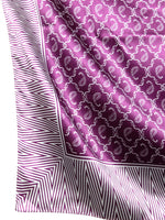 Vintage 2000s Y2K Bohemian Silky Purple Paisley Patterned Extra Large Square Bandana Neck Tie Scarf