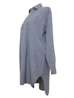 Vintage 60s Utility Workwear Cottagecore Prairie Plaid Tartan Check Print Long Sleeve Collared Button Up Long Flannel Tunic Shirt | Men’s Size S-M | Women’s Size L