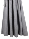 Vintage 90s Wool Blend Chic Preppy Mod Solid Grey Circle Full Maxi Skirt with Waist Tie | 30 Inch Waist