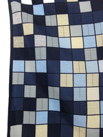 Vintage 90s Futuristic Checkered Geometric Squares Print Square Bandana Neck Tie Scarf