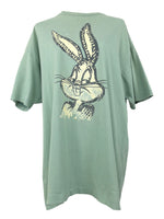 Vintage 90s 1991 Warner Brothers Bugs Bunny Acme Clothing Rare Single Stitch Eucalyptus Green Cotton Crew Neck Short Sleeve Graphic T-Shirt