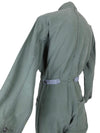 Vintage 70s Men’s Unisex Utility Khaki Green Button Up Collared Jumpsuit Coveralls | Men’s Size S