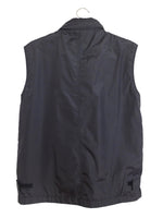 Vintage 2000s Y2K Streetwear Sportswear Utility Athletic Nylon Zip Up High Neck Windbreaker Vest with Pull Out Hood | Women’s Size M | Men’s Size S