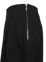 Vintage 2000s Y2K Marella Wool Blend Solid Black Formal Chic Below-the-Knee Midi Pencil Skirt with Side Zip | 29 Inch Waist