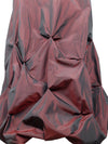 Vintage 90s Formal Soft Grunge Regency Style Metallic Red-Black Low Rise Floor Length Gathered Ruched Maxi Skirt | Size US 10, UK 14, EU 42