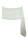 Vintage 80s Silk Chic Mod White Basic Solid Long Wide Neck Tie Scarf with Handrolled Hem
