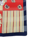 Vintage 80s Bohemian Minimalist Floral & Striped Patterned Square Bandana Neck Tie Scarf
