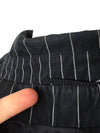 Vintage 90s Y2K Preppy Goth Grunge Black Pinstriped Collared Button Down Blazer Jacket | Size S