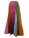 Vintage 2000s Y2K High Waisted Rainbow Corduroy Pleated A-Line Maxi Skirt | 30 Inch Waist