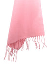 Vintage 70s Wool Mod Chic Pastel Baby Pink Wide Basic Solid Fringed Winter Scarf