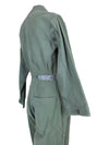 Vintage 70s Men’s Unisex Utility Khaki Green Button Up Collared Jumpsuit Coveralls | Men’s Size S