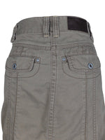 Vintage 2000s Y2K Taupe Grey Brown Utility Cargo Below-the-Knee Cotton Midi Skirt | 27 Inch Waist