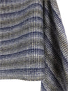 Vintage 00s Y2K Cashmere Wool Soft Blue & Grey Striped Scarf Long Wide Wrap Blanket Scarf