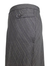 Vintage 2000s Y2K Taupe Grey Brown Low Rise Diagonal Striped Circle Midi Skirt | 28 Inch Waist