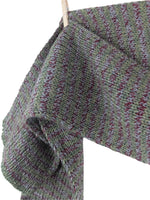 Vintage 70s Grannycore Bohemian Grey & Green Striped Knit Long Wrap Winter Scarf
