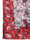 Vintage 90s Y2K Bellasima Silky Red & White Floral Paisley Patterned Large Signed Square Bandana Neck Tie Scarf