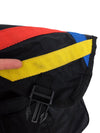 Vintage 80s Streetwear Bright Black & Multicoloured Athletic Sports Crossbody Messenger Bag