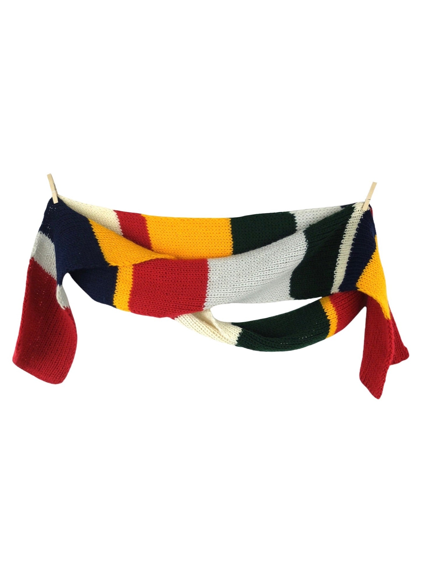 Vintage 60s Mod Funky Bright Striped Colourblocked Extra Long Thin Wrap Winter Scarf