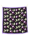 Vintage 00s Y2K Minimalist Goth Abstract Patterned Black & Purple Square Bandana Neck Tie Scarf