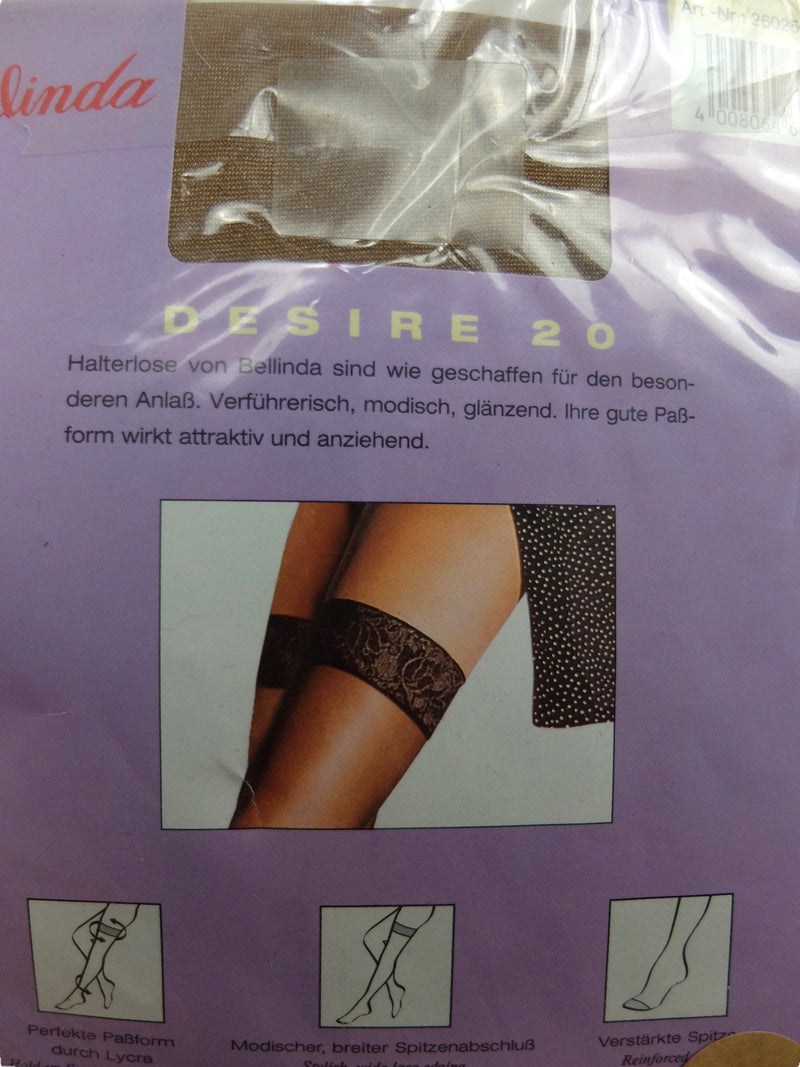 Vintage 80s Deadstock 20 Denier Stockings Nude Beige Lingerie Sheer Footed Tights
