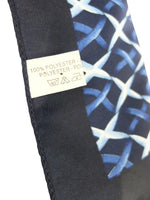 Vintage 90s Y2K Blue & White Abstract Patterned Small Square Bandana Neck Tie Scarf
