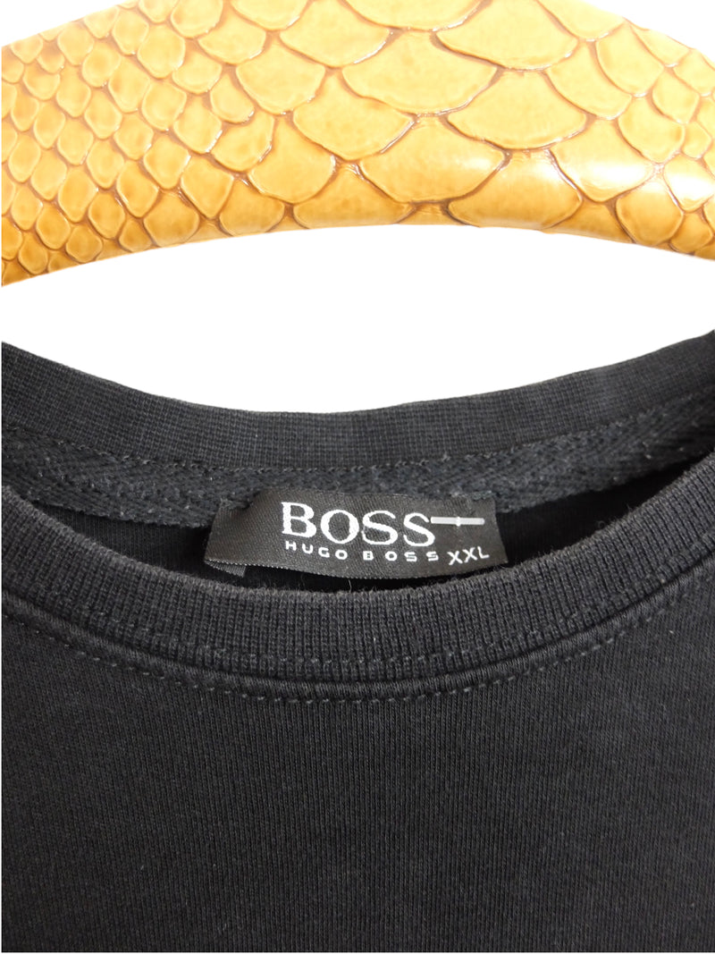 Vintage 90s Boss by Hugo Boss Black Basic Solid Crew Neck Short Sleeve Cotton T-Shirt