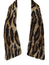 Vintage 60s Mod Glam Rock Hippie Chic Genuine Mink Fur Leopard Print Stole Scarf