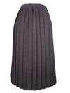 Vintage 80s Mod Chic Solid Pleated Straight Silhouette Pleated Midi Skirt with Elasticated Waist | Size M