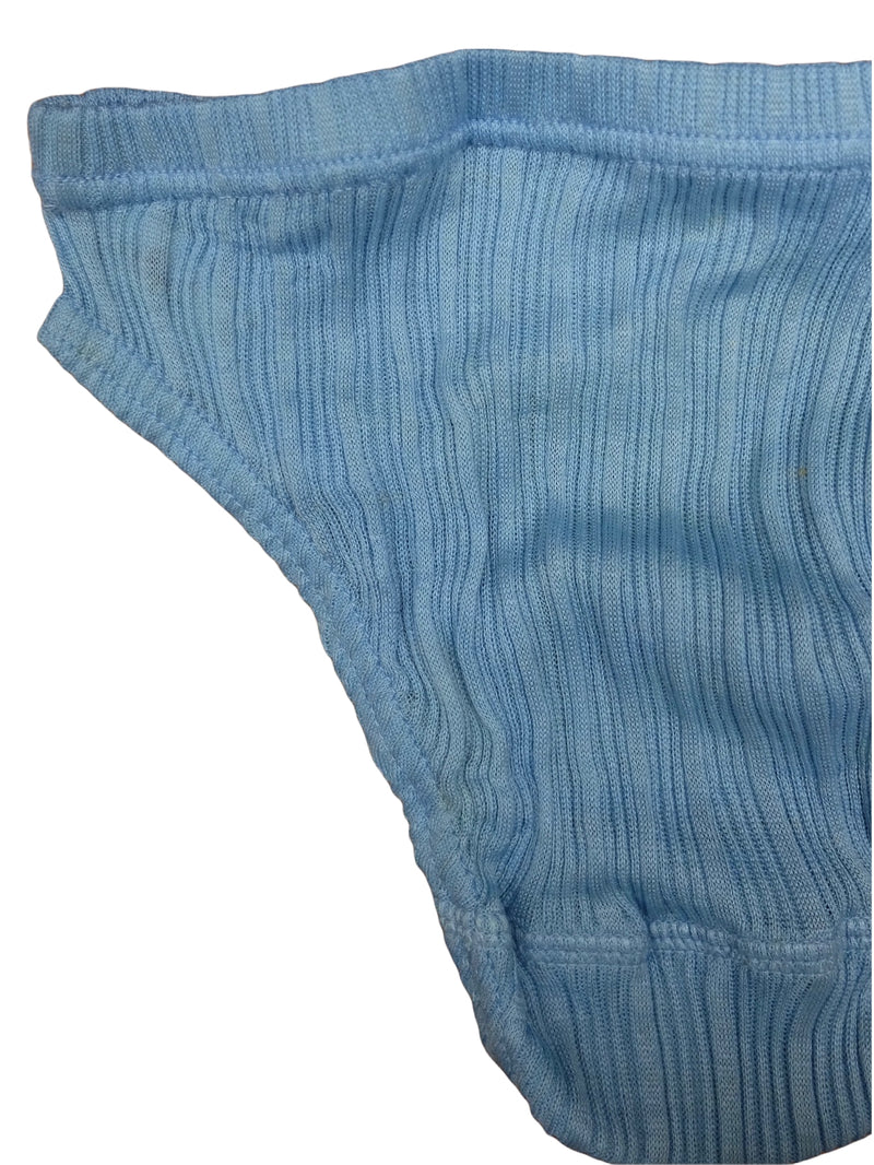 Vintage 60s Women’s Light Blue Basic Solid Underwear Briefs | Size XXS