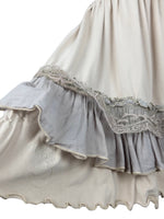 Vintage 2000s Y2K Dusty Rose Beige Ruffled Layered Midi Skirt with Elasticated Waist | 27-35 Inch Waist
