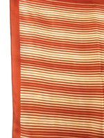 Vintage 80s Silky Rust Orange & Yellow Striped Square Bandana Neck Tie Scarf
