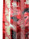 Vintage 80s Western Red & Black Paisley Print Semi-Sheer Chiffon Large Square Bandana Neck Tie Scarf