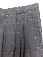 Vintage 80s Bohemian Chic Preppy Formal Androgynous Mod High Waisted Abstract Patterned Grey Trouser Pants | 26.5 Inch Waist