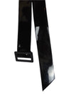 Vintage 60s Mod Glam Rock Psychedelic Black Basic Solid Adjustable PVC Plastic Buckle Belt | 23-29 Inch Waist