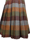 Vintage 70s Mod Chic Schoolgirl Striped Colorblock A-Line Pleated Midi Skirt | 27 Inch Waist