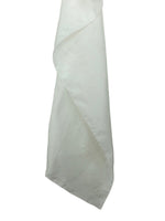 Vintage 80s Silk Chic Mod White Basic Solid Long Wide Neck Tie Scarf with Handrolled Hem
