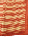 Vintage 80s Silky Rust Orange & Yellow Striped Square Bandana Neck Tie Scarf